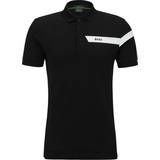 Hugo Boss Slim-fit Polo Shirt With Stripe And Logo - Black