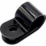 Pepte 5mm 100 x Plastic Electrical Cable P-Clips Nylon Black Clamps
