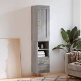 Grey Tall Bathroom Cabinets vidaXL Højskab konstrueret træ