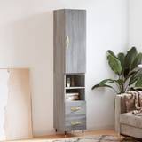 Grey Tall Bathroom Cabinets vidaXL Højskab konstrueret træ