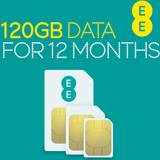 Silver Mobile Phone Accessories EE Data Sim 120GB