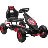 Homcom Children Pedal Go Kart with Adjustable Seat Rubber Wheels Red
