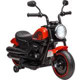 Homcom 6V Electric Motorbike with Training Wheels, Headlight Red