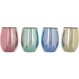 Premier Housewares Set of 4 Assorted Colours, Electroplated Tumbler