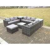 Fimous 10 Seater U Shape Outdoor Side Table