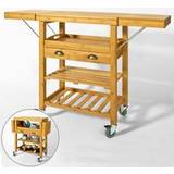 Brown Trolley Tables SoBuy FKW25-N, Bamboo Kitchen Trolley Table