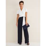 White - Women Jumpsuits & Overalls Phase Eight Eloise Jumpsuit 10, NAVY/IVORY