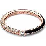 Pandora ME Pavé & Double Ring - Rose Gold/Black/Transparent
