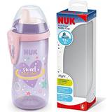 Nuk Cups Nuk Kiddy Cup Night Toddler Cup 12 Months 300 ml Leak-Proof Toughened Spout Glow in The Dark Clip & Protective Cap BPA-Free P