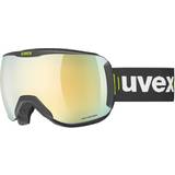 Uvex adults, downhill 2100 CV ski goggles contrast black matt/gold-green
