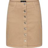 Brown Skirts Pieces Pcpeggy Denim Skirt