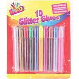 The Home Fusion Company 10 x Childrens Kids Glitter Glue Arts Crafts Gold Silver Red Green Pink Blue