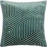 Complete Decoration Pillows Paoletti Evoke Geometric Cut Velvet Cushion Complete Decoration Pillows Green