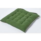 Homescapes Dark Olive Plain Seat Pad Chair Cushions Green