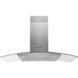 Curved glass chimney hood 90cm Hotpoint PHGC9.4FLMX 90cm, Stainless Steel