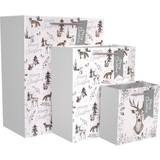 3 Eco Woodland Animals Christmas Gift Bags White 170g