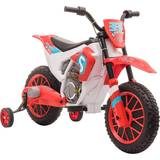 Lights Electric Ride-on Bikes Homcom Kids Motorbike Electric Ride-On Toy with Training Wheels Red