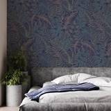 Hernia Non Woven Wallpapers Superfresco Easy Scattered Leaves Floral Blue/Copper Wallpaper