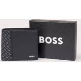 Hugo Boss Wallets HUGO BOSS Monogram Detailing Structured Wallet - Black
