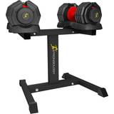 Red Dumbbells Strongology Urban25 Adjustable Dumbbell Pair with Free Durable Steel Adjustable Urban25 Dumbbell Floor Stand