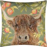 Scatter Cushions on sale Lichfield Grove Highland Cow Complete Decoration Pillows Green