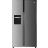 Hoover Freestanding Fridge Freezers - Silver Hoover American Total Ice Silver, Grey, Stainless Steel