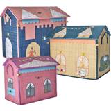 Rice Kid's Room Rice Castle Theme Raffia Curved House for Storage 3-pack