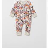 Buttons Pyjamases Children's Clothing Polarn O. Pyret Baby Organic Cotton Floral Print Sleepsuit, Natural