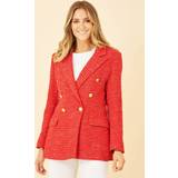 Red Blazers Yumi Red Boucle Fitted Blazer