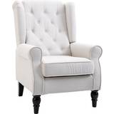 Wing Chairs Armchairs Homcom Retro Accent Cream White Armchair 102
