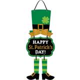 St. Patrick's Day Party Decorations Amscan Party Decoration St. Patricks Day Glittery Leprechaun Triple Sign, 1 Ct. 19" x 8 1/2" Multicolor,241664