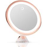 Makeup Mirrors Fancii 10X Magnifying Makeup Mirror with LED Lights Dimmable True Natural Daylight, USB & Battery, Strong Suction Cup, 20cm Wide Luna Rose Gold
