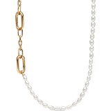 Pandora ME Slim Necklace - Gold/Pearls