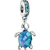 Glass Charms & Pendants Pandora Sea Turtle Dangle Charm - Silver/Turquoise/Transparent