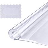 Table Cloths Vevor Clear Table Cover Protector, 12" x 24"/306 x 614 mm Table Cover, 1.5 mm Thick PVC Plastic Tablecloth, Waterproof Desktop Protector for Writing Desk, Coffee Table, Dining Room Table