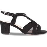 Suede Heeled Sandals Paradox London Narelle Wide Fit - Black