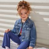 Denim jackets - Girls Children's Clothing Shein Young Girl 1pc Flap Detail Denim Jacket