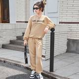 Brown Other Sets Shein Teen Girl Letter Graphic Drop Shoulder Pullover & Sweatpants