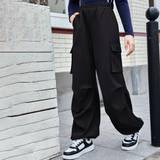 Cargo Trousers - Girls Children's Clothing Shein Teen Girl Flap Pocket Side Cargo Pants