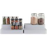 Kitchen Cabinets Minky 2 Tier Step Cupboard Organiser, Grey