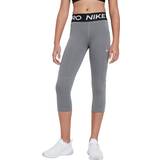 Nike Girl's Pro Capri Leggings - Carbon Heather/White (DA1026-091)
