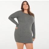 Shein Plus Solid Ribbed Knit Bodycon Sweater Dress