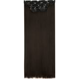Brown Clip-On Extensions Lullabellz Super Thick Statement Straight Clip In Hair Extensions 26 inch Dark Brown 5-pack