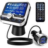 Clydek Bluetooth FM Transmitter for Car, Adapter with 5V/2.4A Dual Charging Port, Easy...