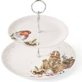 Royal Worcester Serving Royal Worcester Wrendale Christmas 2 Tier Bunny Cake Stand