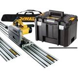 Dewalt Plunge Cut Saw Dewalt DWS520KTL2 110v Plunge Saw 2x1.5m Rail Bag and Joiner T-Stak
