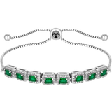 Jon Richard Toggle Bracelet - Silver/Emerald/Transparent