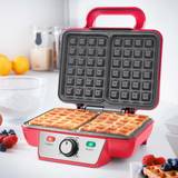 Red Waffle Makers Global Gizmos 37579 Two Slice Waffle