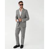 Multicoloured Suits Shein Manfinity Mode Men Plaid Single Button Blazer & Pants Set
