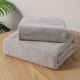 Shein 1pc Solid Color Bath Towel Or Towel, Minimalist Fabric Bath Towel Or Towel For Home Guest Towel Grey (80x40cm)